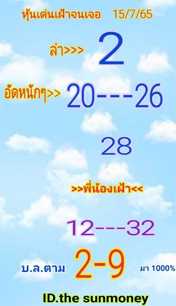 หวยหุ้น 15/7/65 ชุดที่ 9