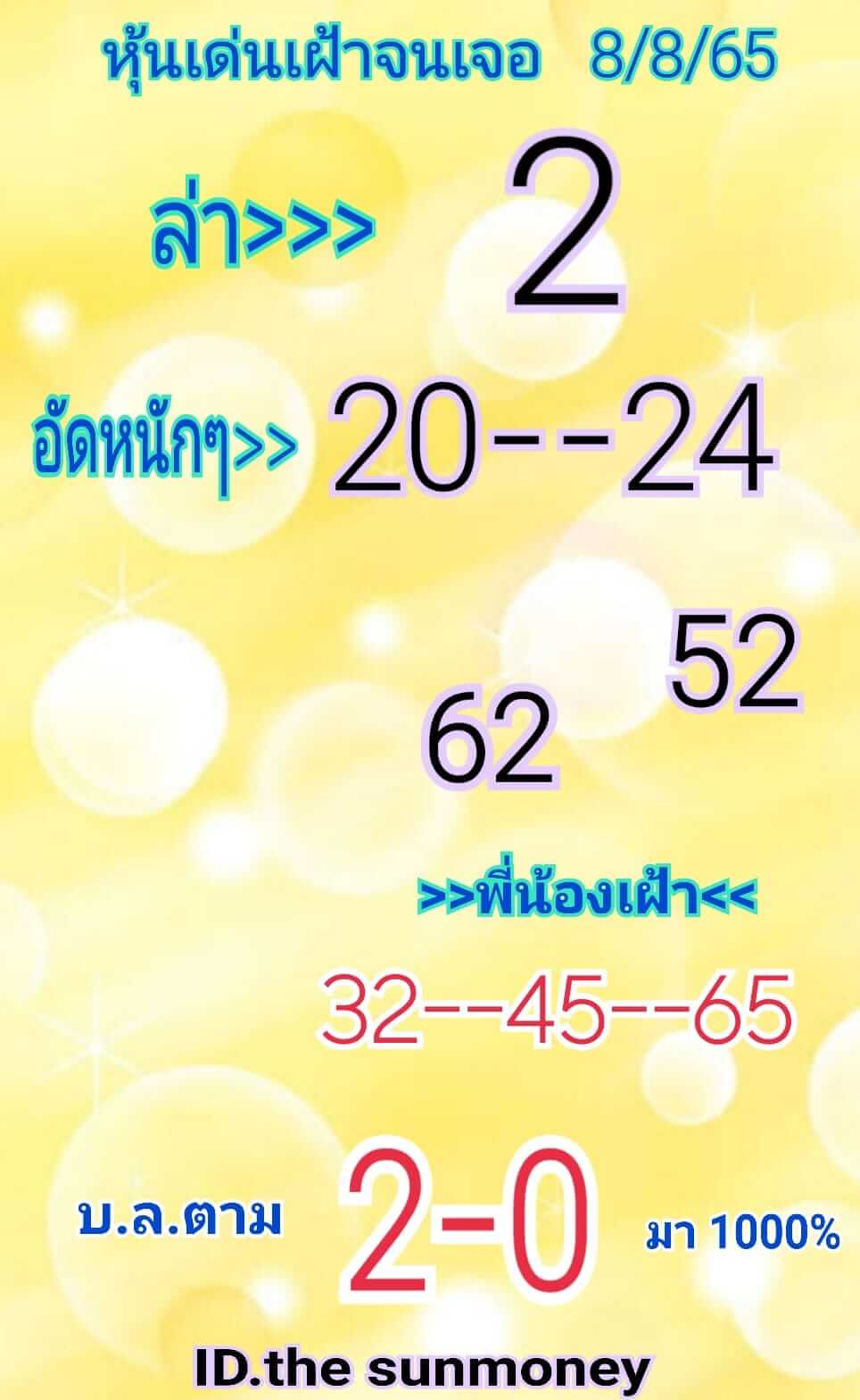 หวยหุ้น 8/8/65 ชุดที่ 10