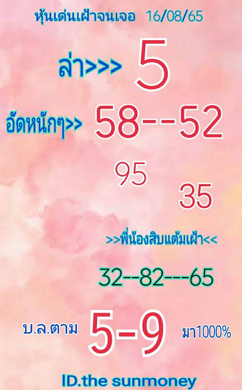 หวยหุ้น 16/8/65 ชุดที่ 6