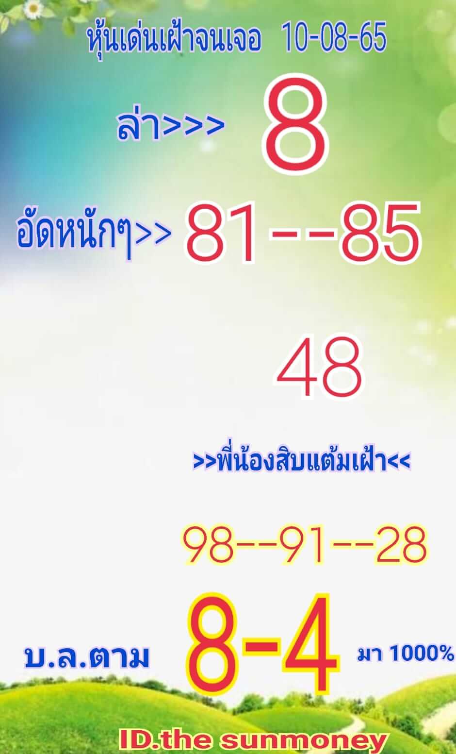 หวยหุ้น 10/8/65 ชุดที่ 3