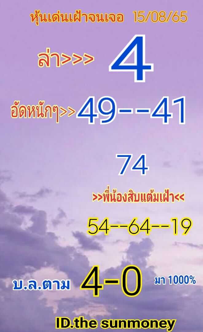 หวยหุ้น 15/8/65 ชุดที่ 3