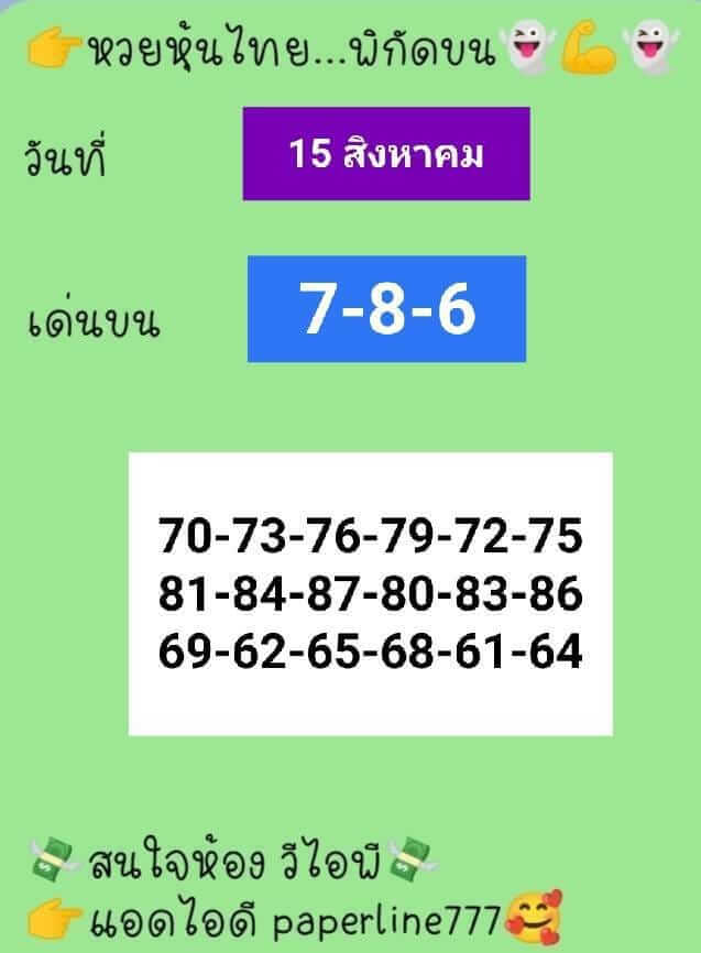 หวยหุ้น 15/8/65 ชุดที่ 2