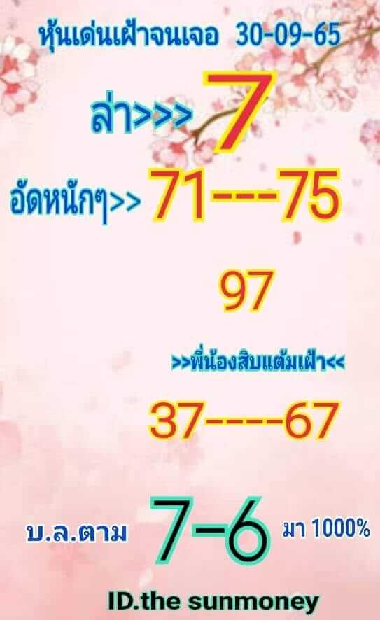 หวยหุ้น 30/9/65 ชุดที่ 9