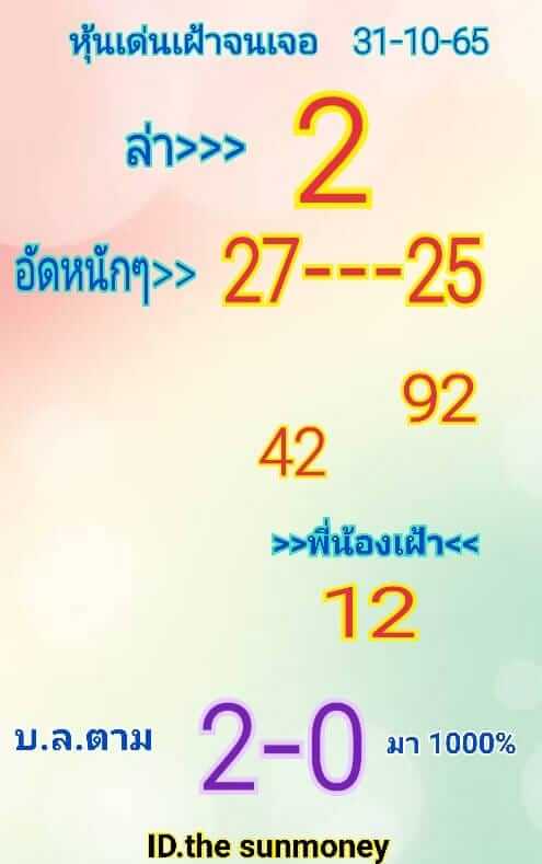 หวยหุ้น 31/10/65 ชุดที่ 10