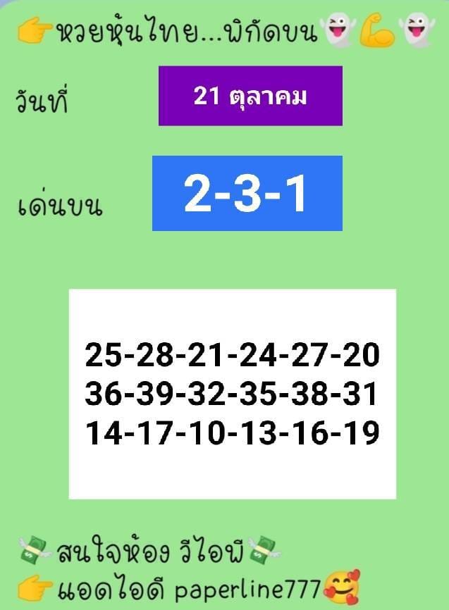 หวยหุ้น 21/10/65 ชุดที่ 6