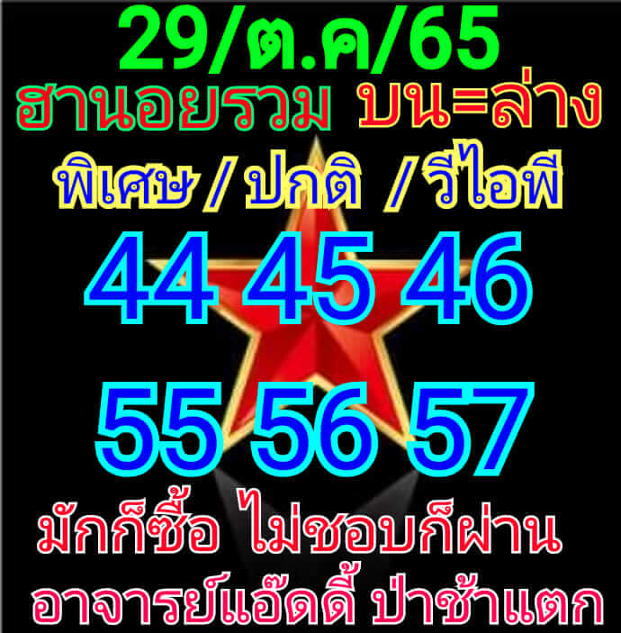 หวยฮานอย 29/10/65 ชุดที่ 3