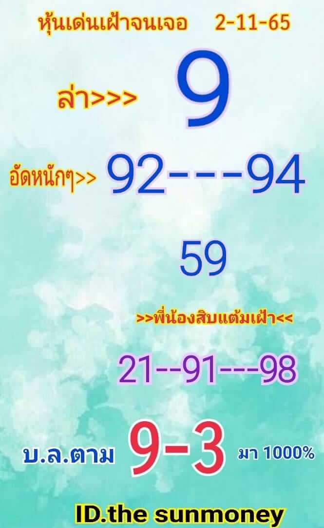 หวยหุ้น 2/11/65 ชุดที่ 10