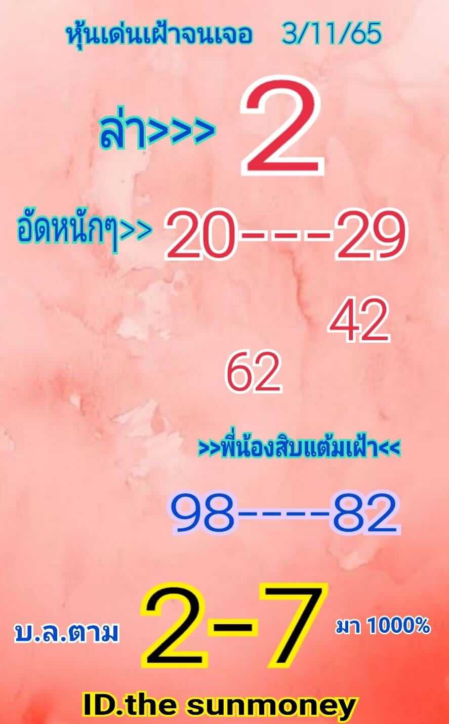 หวยหุ้น 3/11/65 ชุดที่ 9