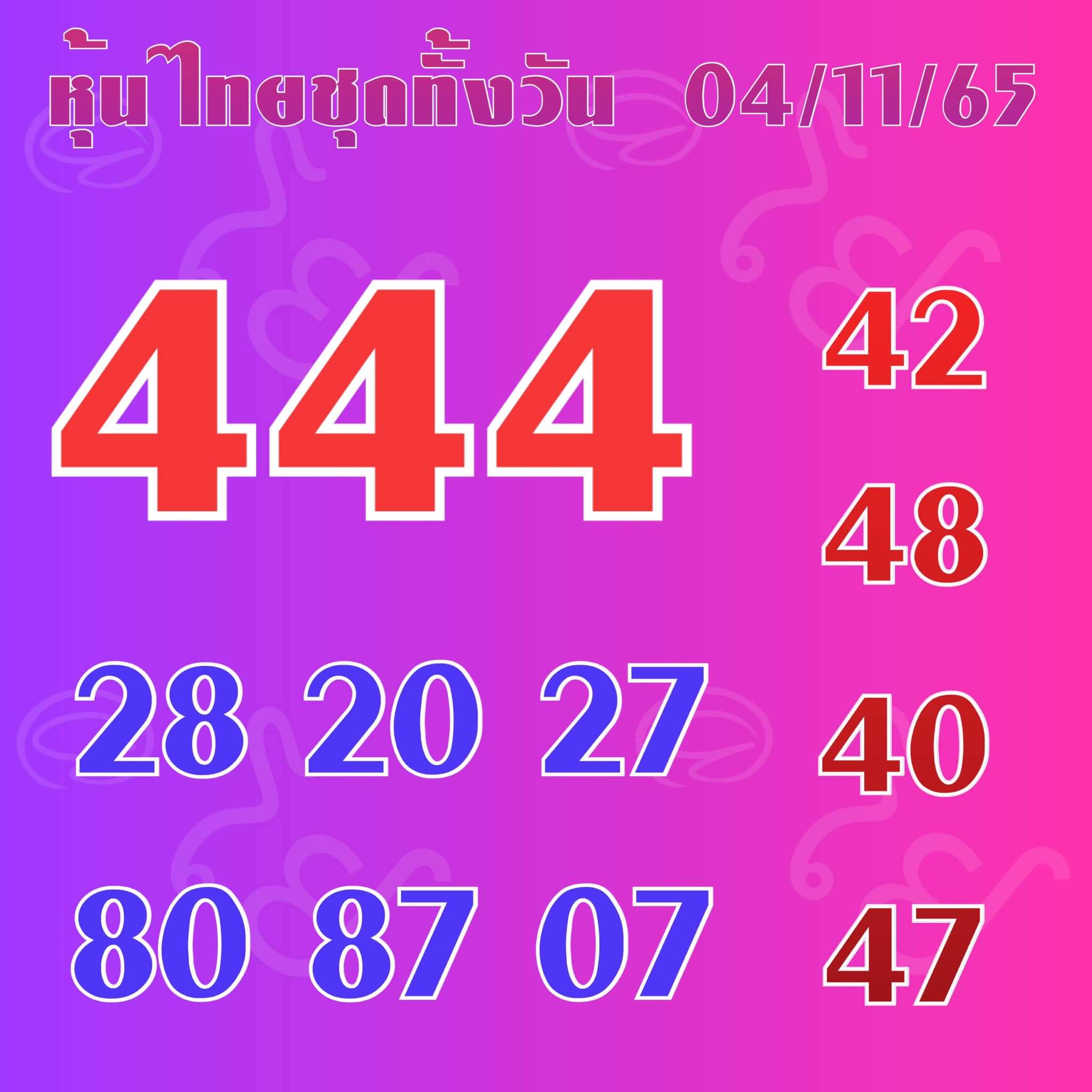 หวยหุ้น 4/11/65 ชุดที่ 5