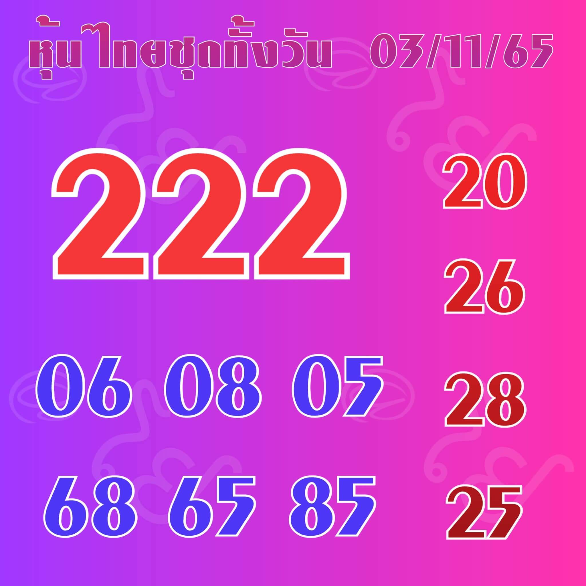 หวยหุ้น 3/11/65 ชุดที่ 5