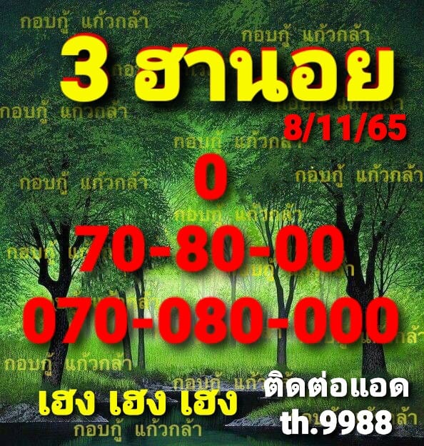 หวยฮานอย 8/11/65 ชุดที่ 8