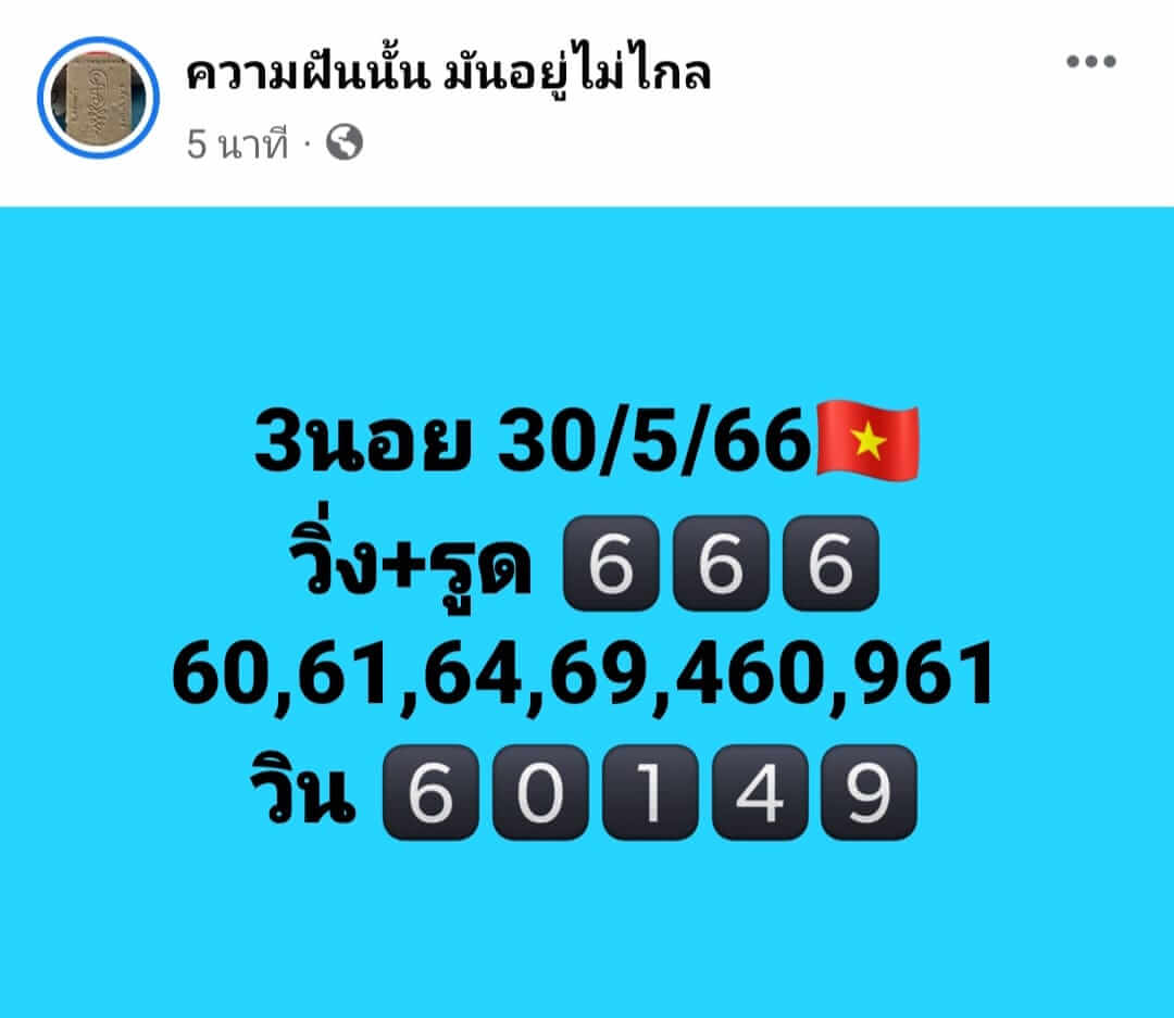 หวยฮานอย 30/5/66 ชุดที่ 2