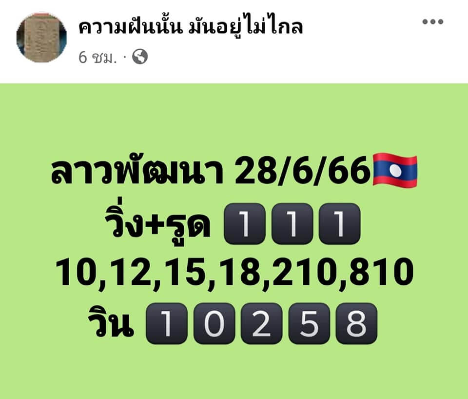 หวยลาว 28/6/66 ชุดที่ 10