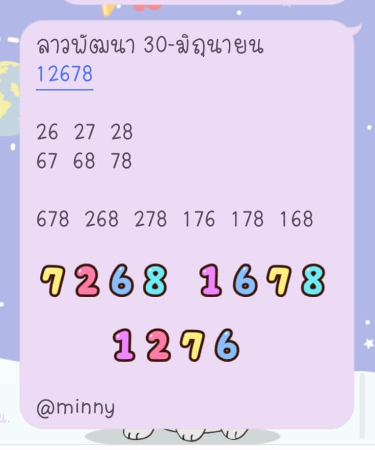 หวยลาว 30/6/66 ชุดที่ 6