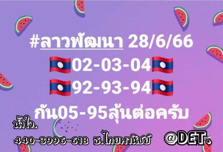 หวยลาว 28/6/66 ชุดที่ 7