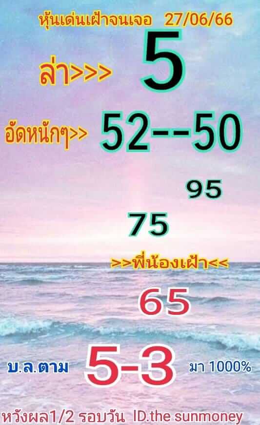 หวยหุ้น 27/6/66 ชุดที่ 3