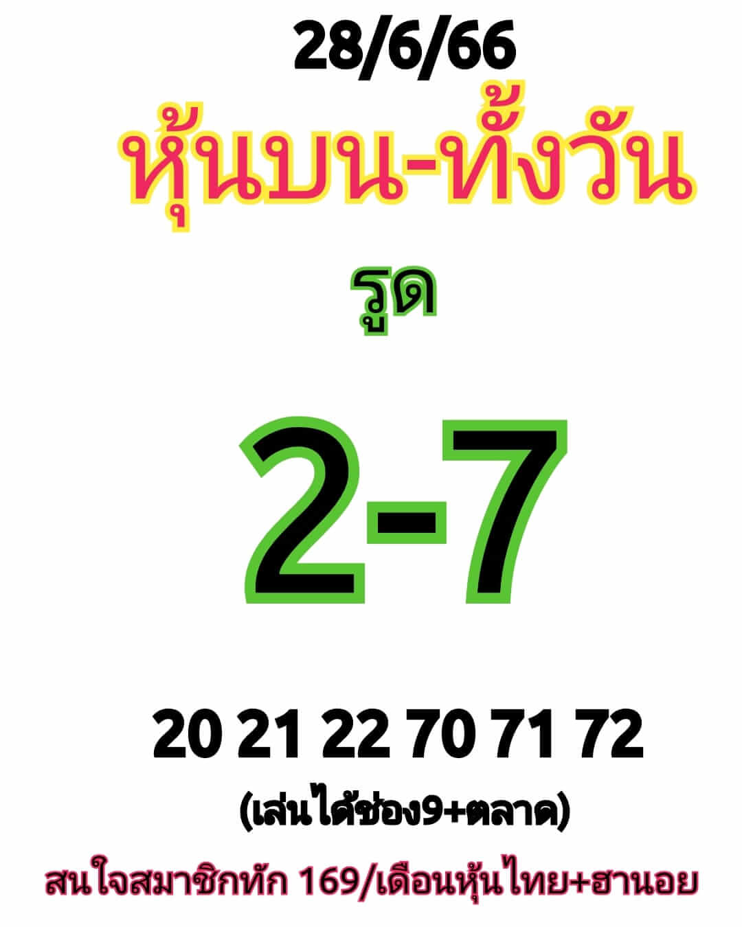 หวยหุ้น 28/6/66 ชุดที่ 4