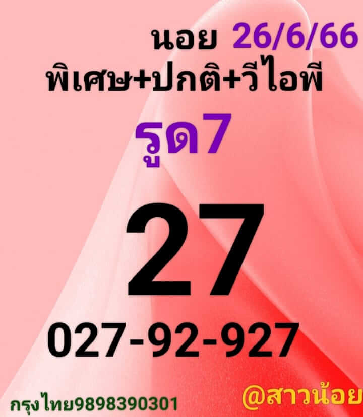 หวยฮานอย 26/6/66 ชุดที่ 2