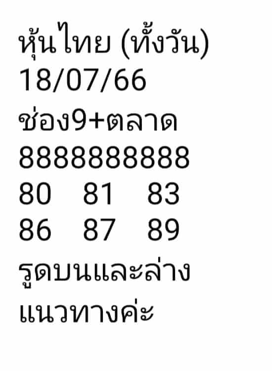 หวยหุ้น 18/7/66 ชุดที่ 10