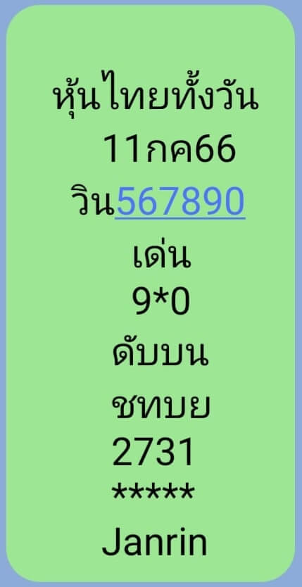 หวยหุ้น 11/7/66 ชุดที่ 5