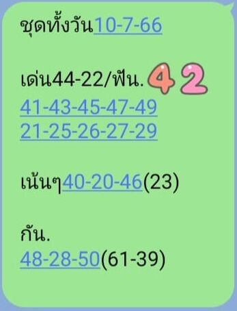 หวยหุ้น 10/7/66 ชุดที่ 9