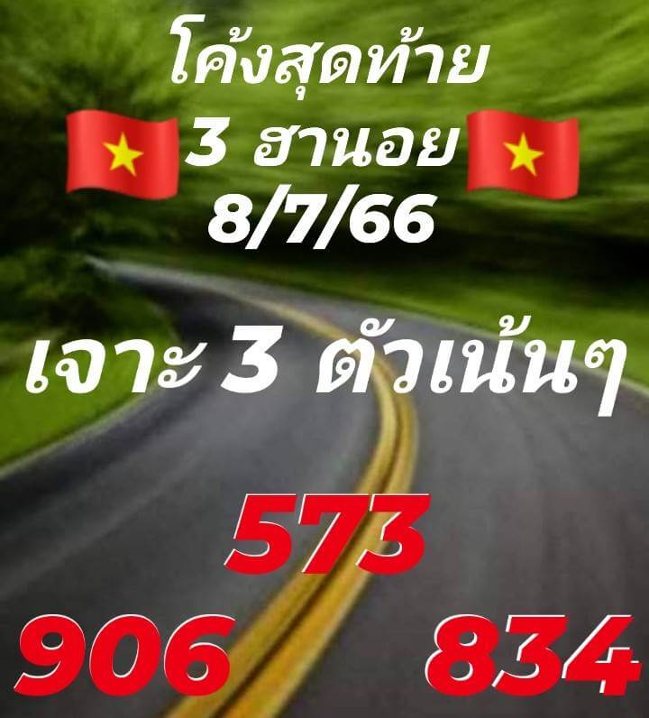 หวยฮานอย 8/7/66 ชุดที่ 1