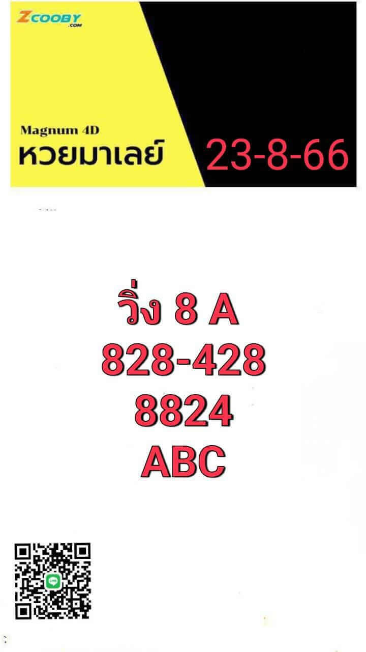 หวยมาเลย์ 23/8/66 ชุดที่ 1