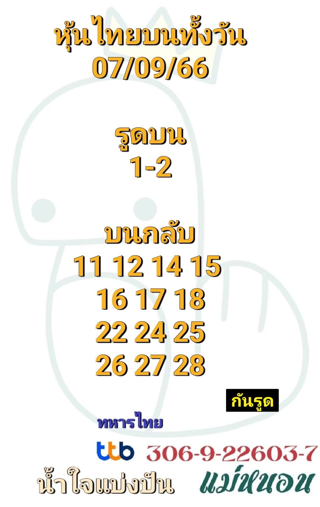 หวยหุ้น 7/9/66 ชุดที่ 7