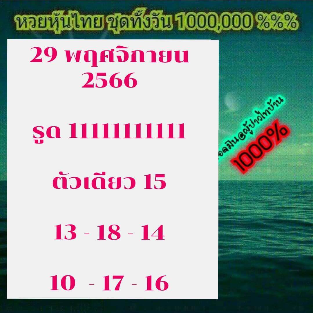 หวยหุ้น 29/11/66 ชุดที่ 10