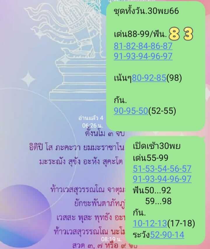 หวยหุ้น 30/11/66 ชุดที่ 7