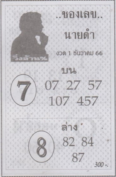 เลขนายดำ 1/12/66