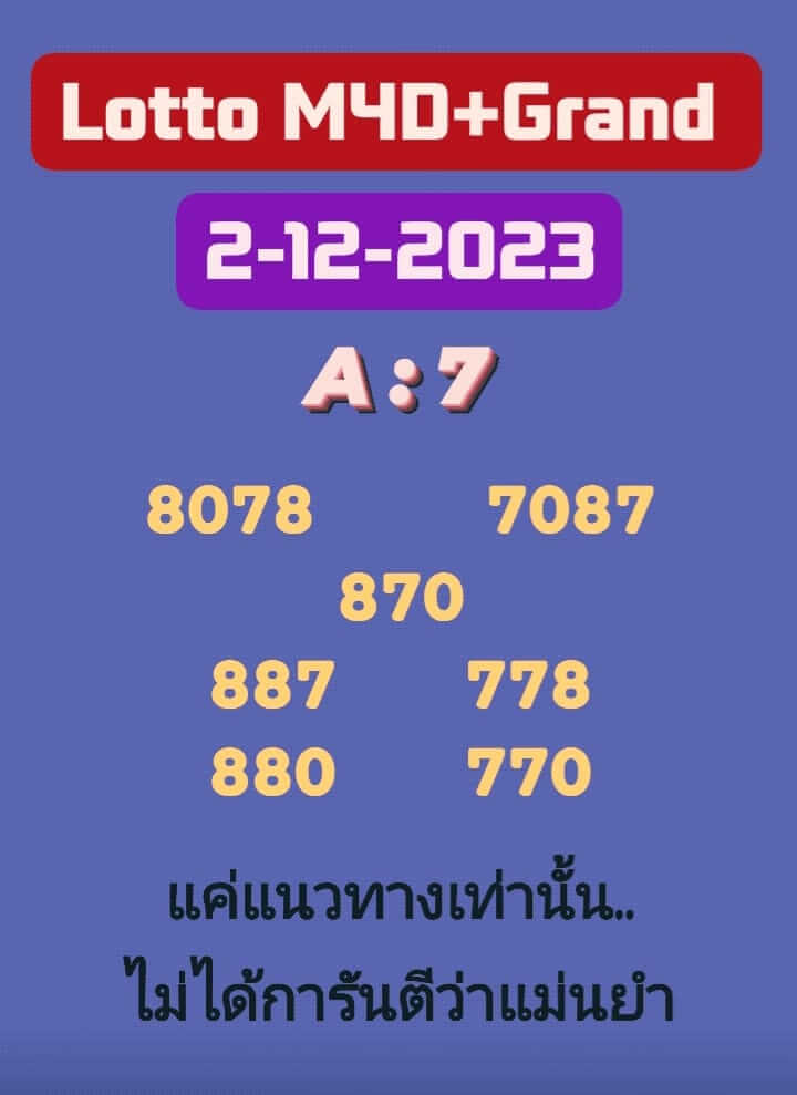 หวยมาเลย์ 2/12/66 ชุดที่ 2