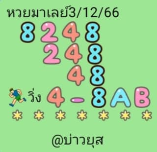 หวยมาเลย์ 3/12/66  ชุดที่ 6