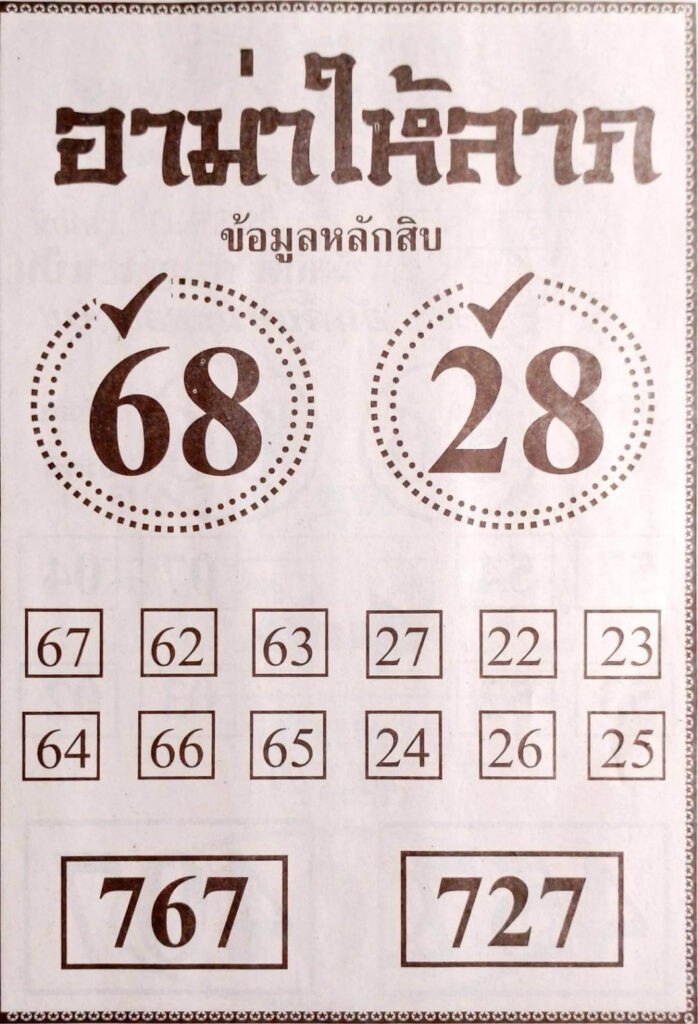 หวยอาม่าให้ลาภ 1/4/67