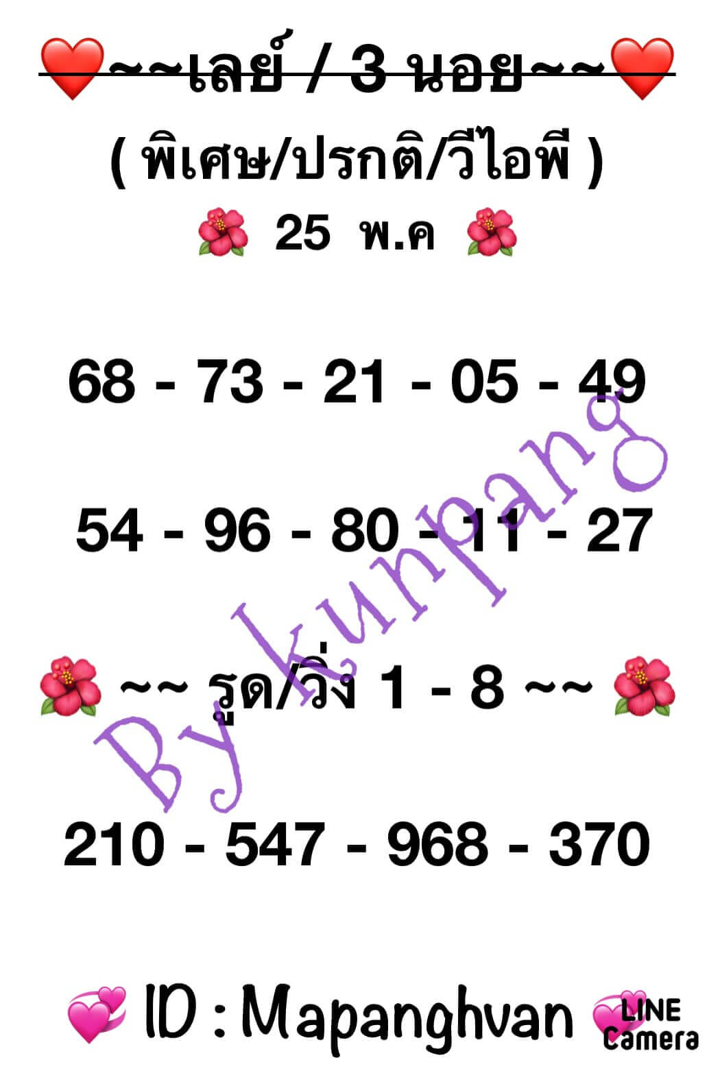 หวยมาเลย์ 25/5/67 ชุดที่ 5