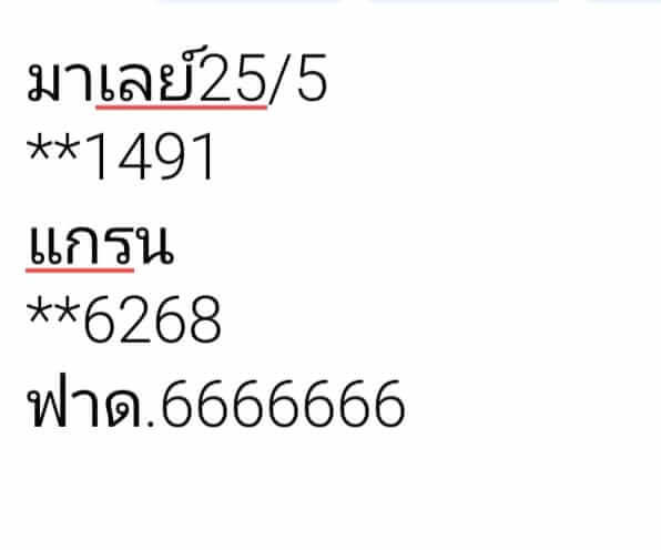 หวยมาเลย์ 25/5/67 ชุดที่ 7