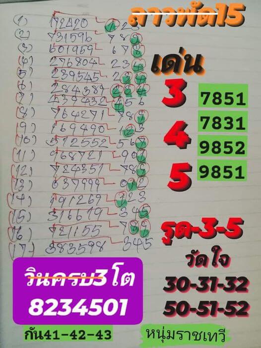 หวยลาว 15/5/67 ชุดที่ 1