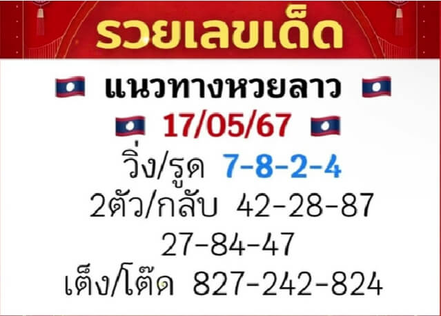 หวยลาว 17/5/67 ชุดที่ 8