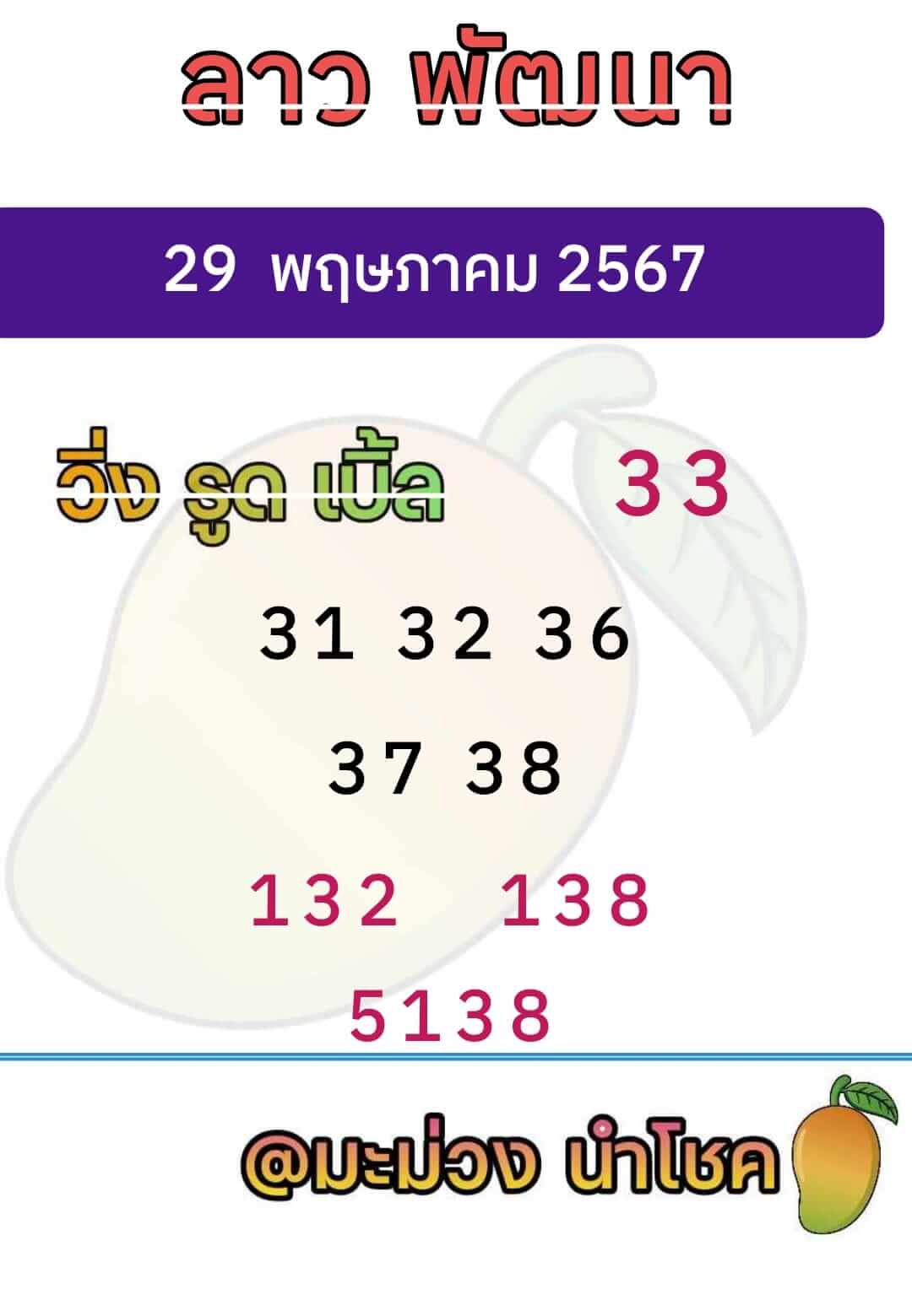 หวยลาว 29/5/67 ชุดที่ 9