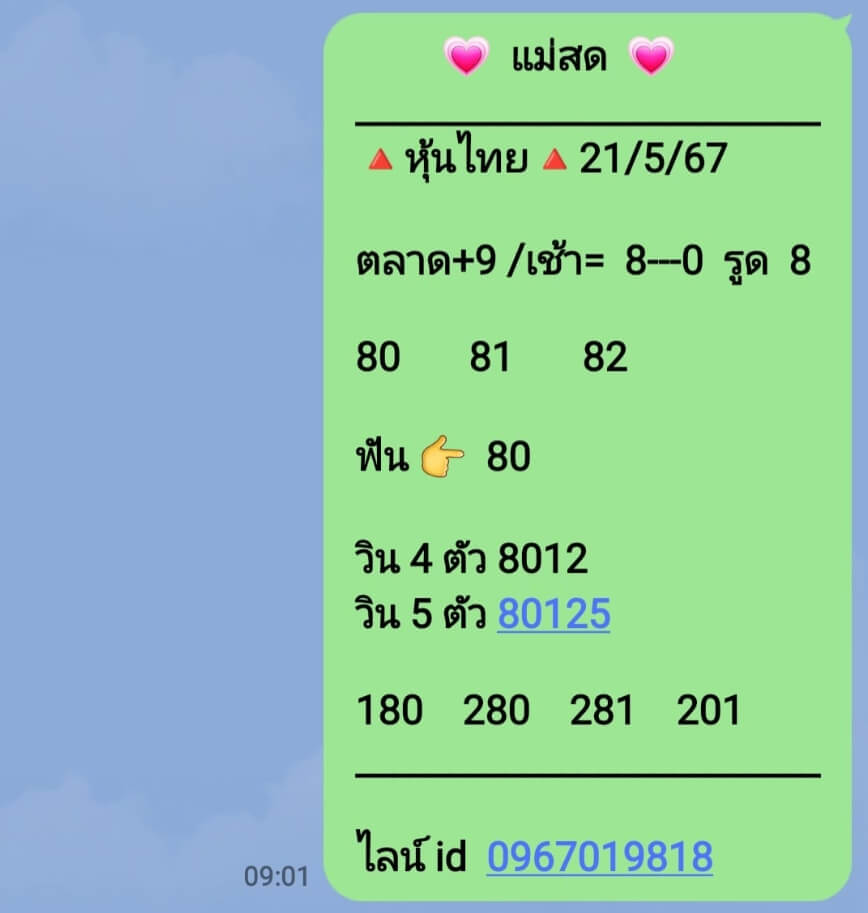 หวยหุ้น 21/5/67 ชุดที่ 1