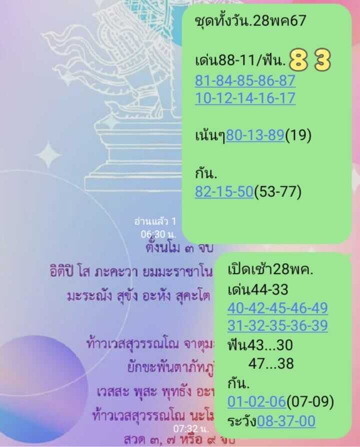 หวยหุ้น 28/5/67 ชุดที่ 6