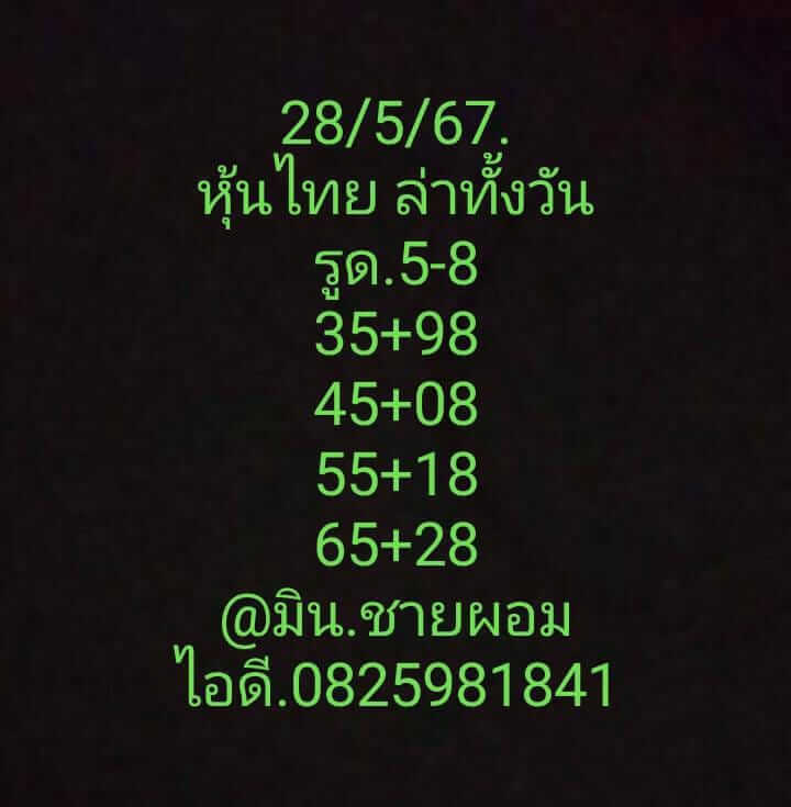 หวยหุ้น 28/5/67 ชุดที่ 7