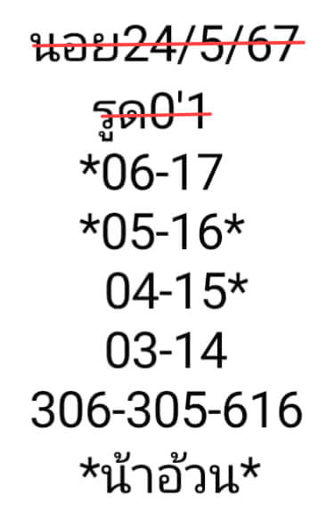 หวยฮานอย 24/5/67 ชุดที่ 1