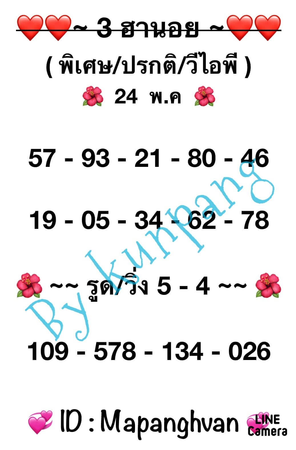 หวยฮานอย 24/5/67 ชุดที่ 7