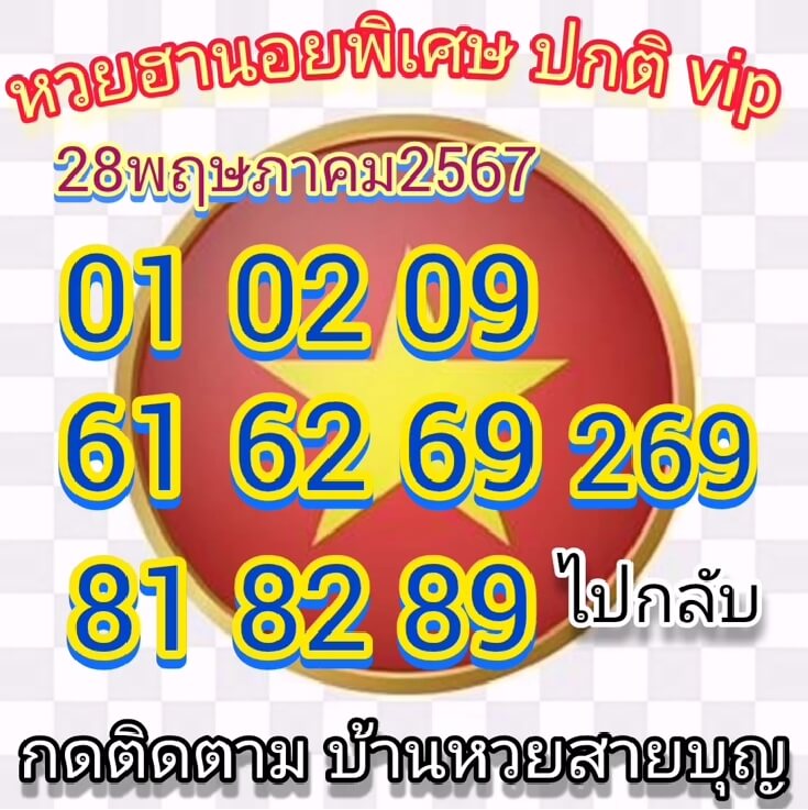 หวยฮานอย 28/5/67 ชุดที่ 7