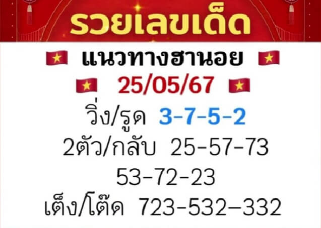 หวยฮานอย 25/5/67 ชุดที่ 8