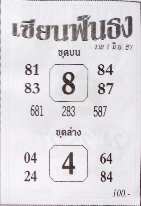 หวยเซียนฟันธง 1/6/67