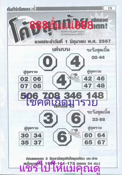 หวยโค้งสุดท้าย 1/6/67