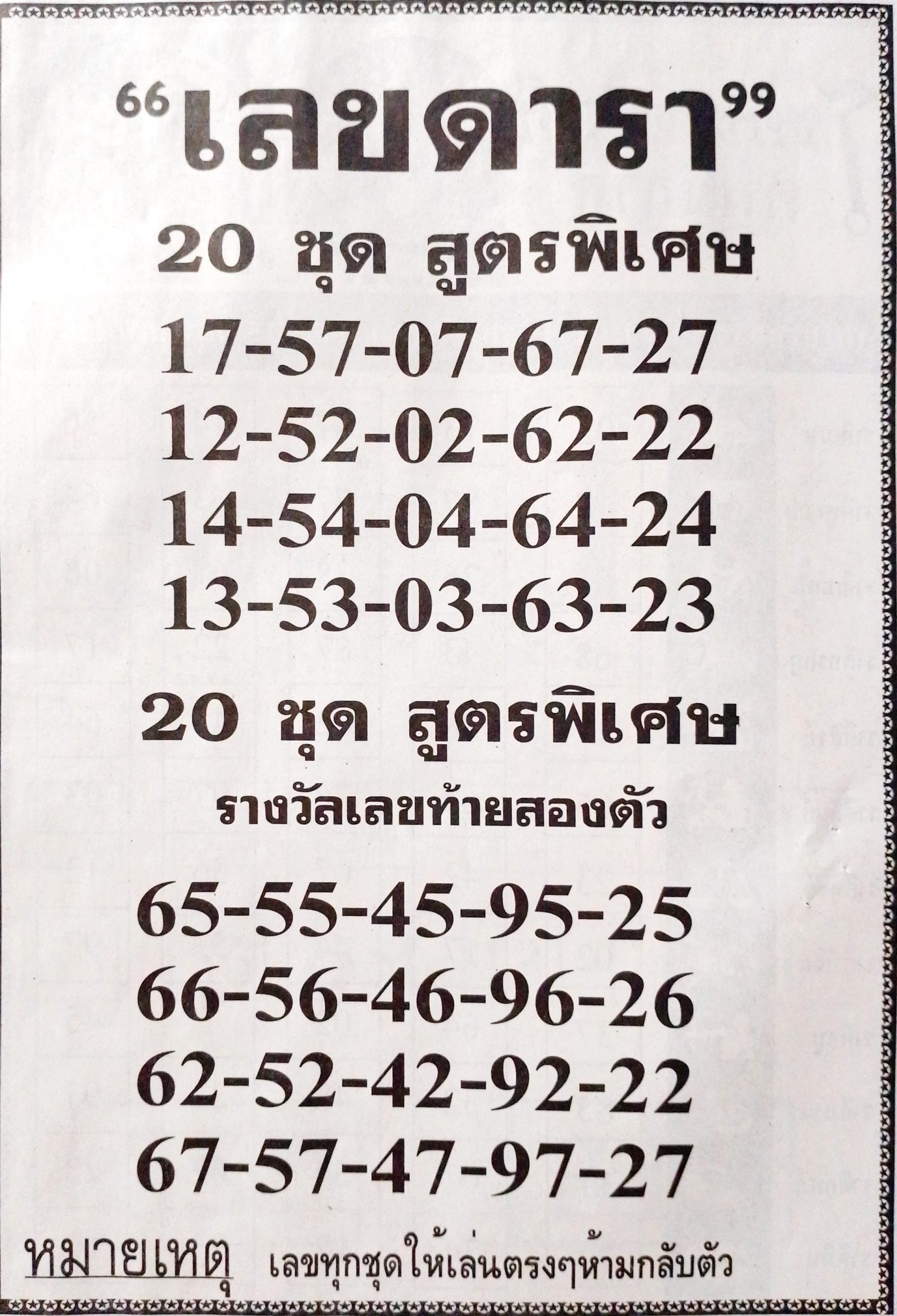 เลขดารา 1/6/67