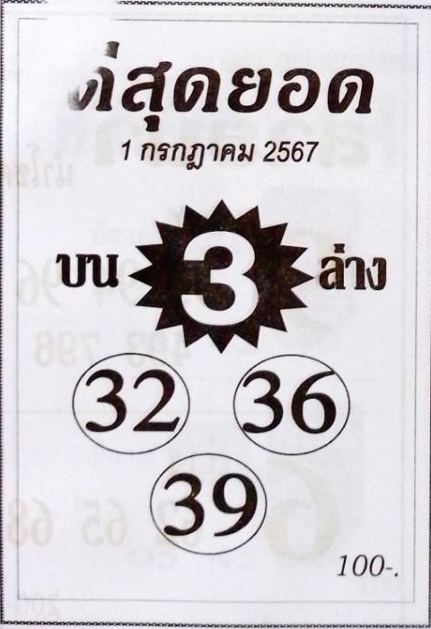 หวยดีสุดยอด 1/7/67